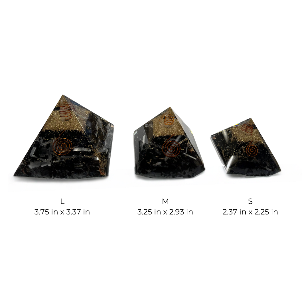 ORGONITE PYRAMID WITH BLACK TOURMALINE & COPPER COIL