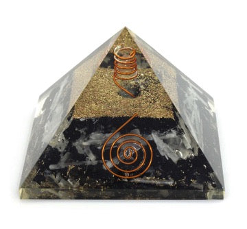 ORGONITE PYRAMID WITH BLACK TOURMALINE & COPPER COIL